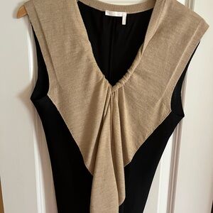 Chloe Black and Tan Knit Top